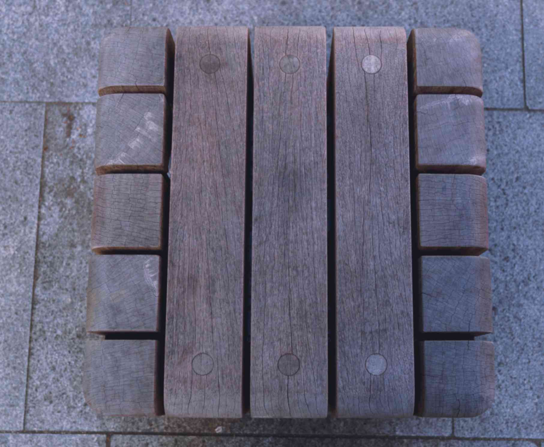 Cube Like Wooden Bench